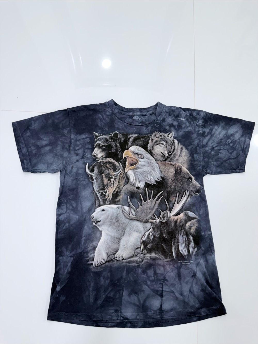 Vintage The Mountain Wildlife Animal Graphic Tee Wolves Eagle Bear Y2K Size M